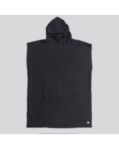 Mens Waffle Poncho - Black