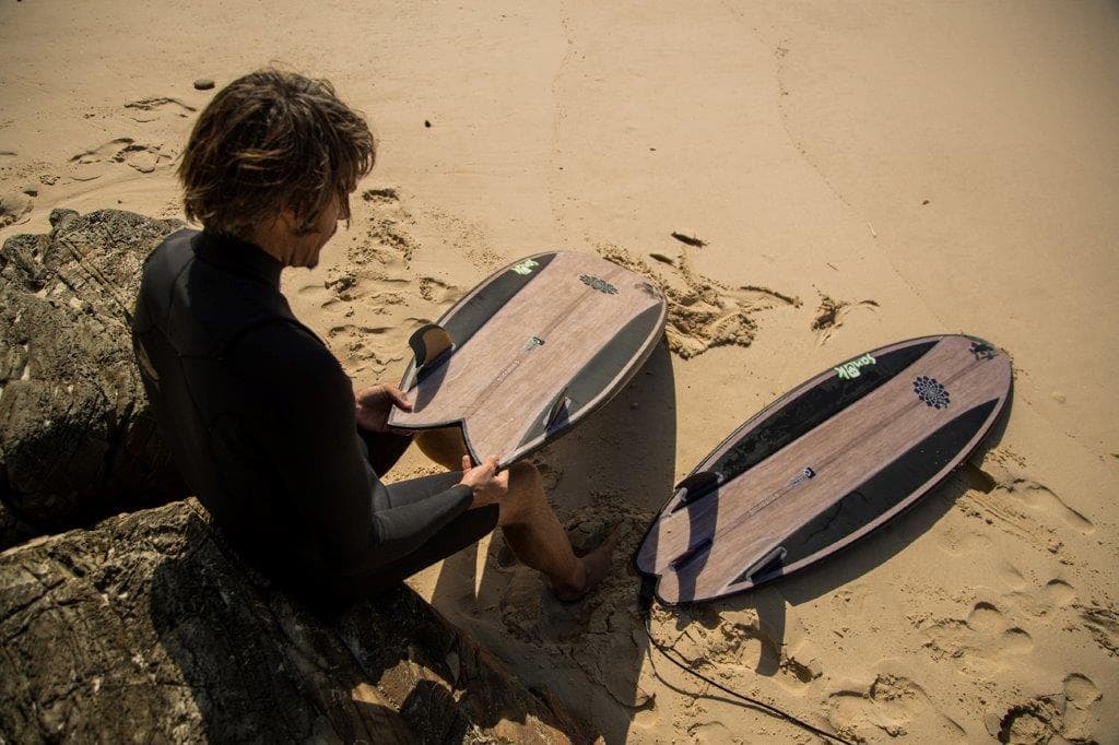 gary mcneill surfboard constructed in flax